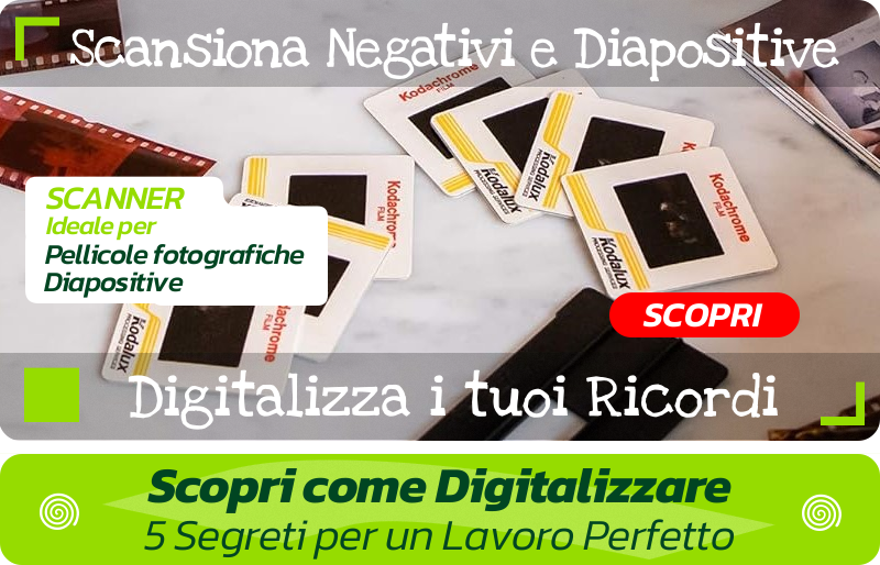 Come digitalizzare i negativi con lo scanner diapositive e negativi fotografici con display a colori anche senza computer